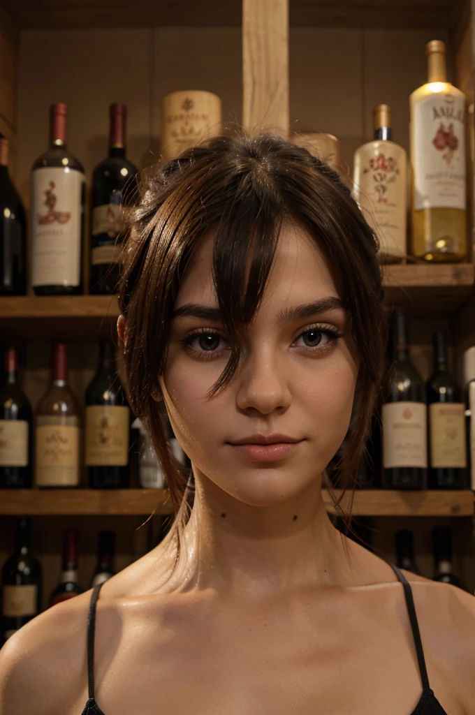 A wine bottle with human features