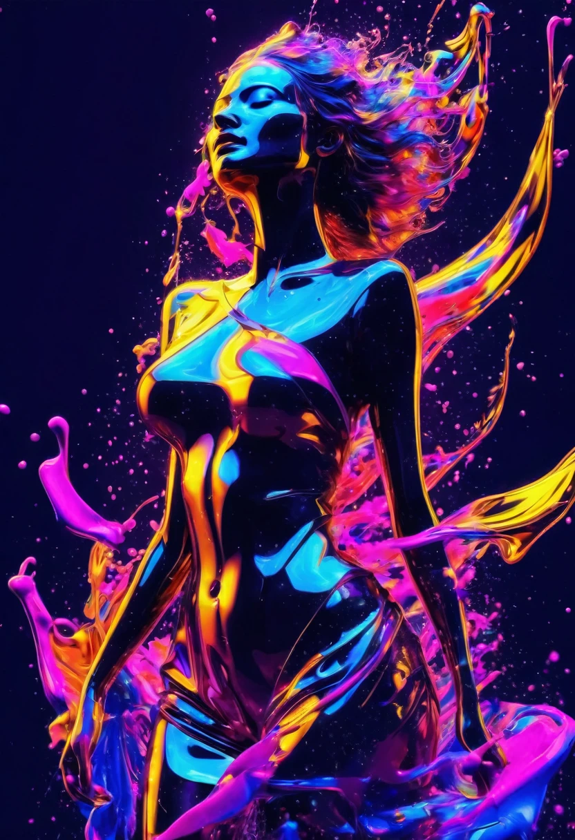masterpiece,best quality,woman,closed eyes, splashing,abstract,psychedelic,neon outfit),(creative:1.3),sy3,SMM,fantasy00d, ultra clear