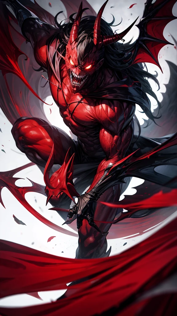 Demon, red, sharp teeth, male