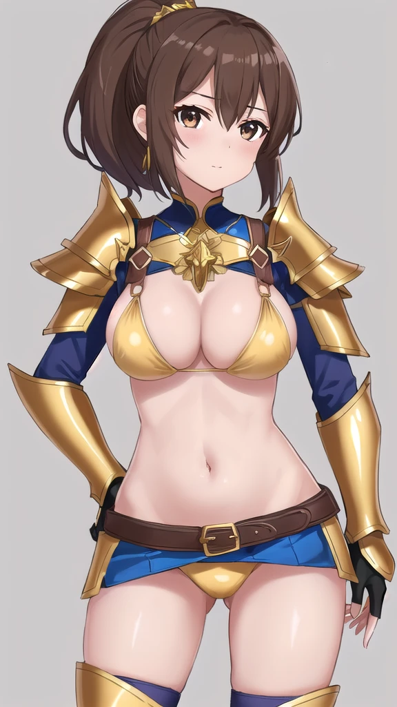 (1 Girl,Solo) ,Fantasy, High resolution, 19 Private, original, (Waist sheath:1.3), , Short Hair, Medium bust, Displaying the viewer, Bangs ,Hazel eye detail, , Hands on chest,(Brown hair,Short ponytail hair:1.5), ,Short Hair, Peeing while standing,Straight on, Couple,(Esbian all over:1.1), White thighs,(Couple:1.4),,Close-up portrait of a woman in gold armor, Girl in Armor, ビキニアーマーのfemale knight, Gold Bikini Armor,Gold Bikini Armor, Gorgeous Female Paladin, female knight, 美しいfemale knightの, Beautiful Armor, Slender、Gold Bikini Armor, Exposed abdomen, Glamorous Gold Bikini Armor, Stunning Armor, Vertical belly button、Skin radiance、Rough-skinned Esbian,Futomo,Silver Armored Boots,Don