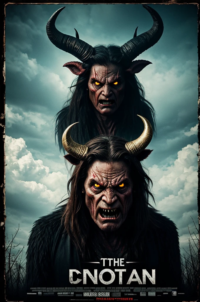 Horror movie poster with a monster with horns in the UK