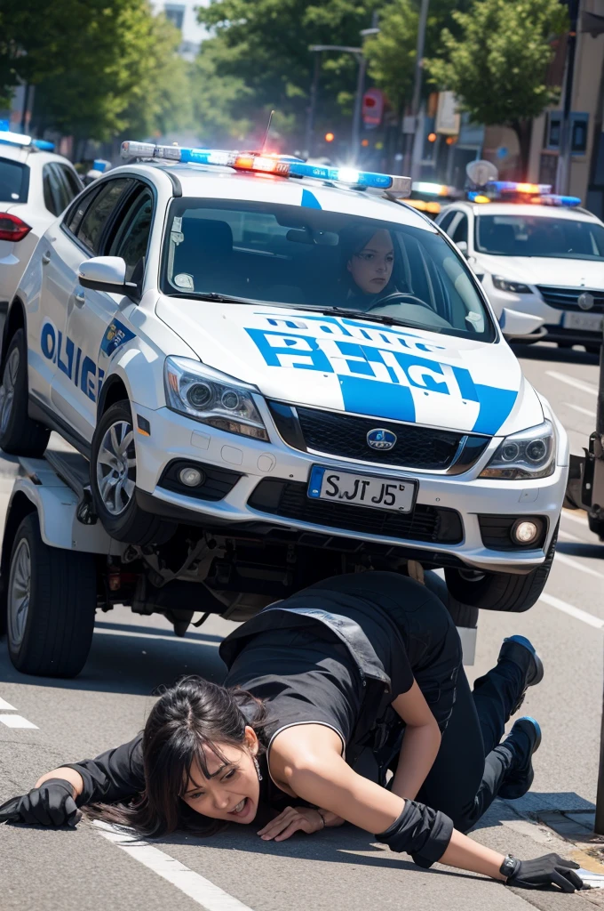 And the police ran over the thief