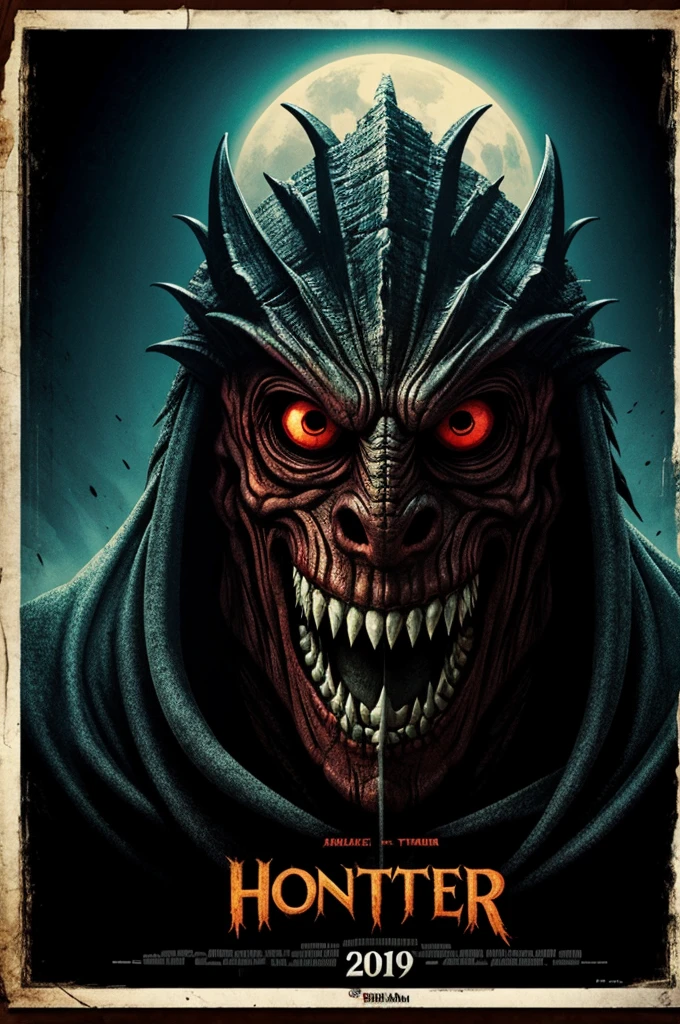 Horror poster with a monster