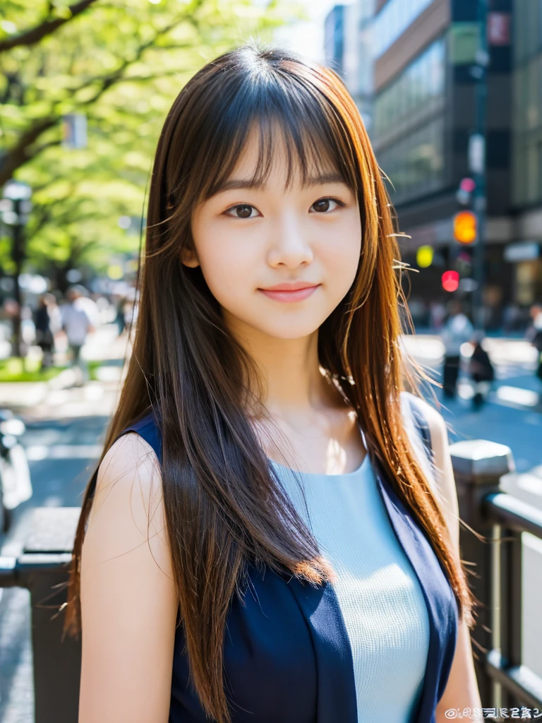 Photoreal, 8K full-length portrait, Beautiful woman, attractive look, Clear system, , Tokyo, In 2024, spring, Shibuya in the background