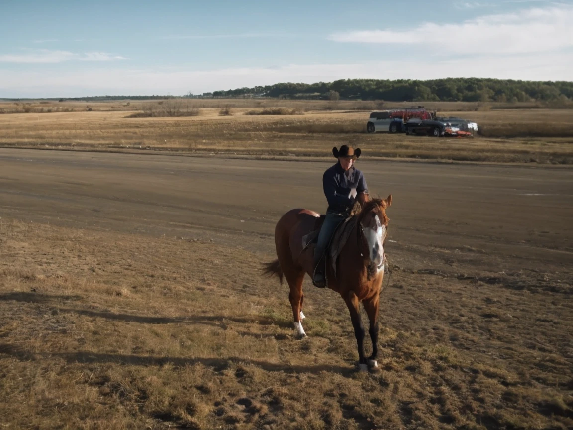 Wide Shot, Realistic cowboy movie

