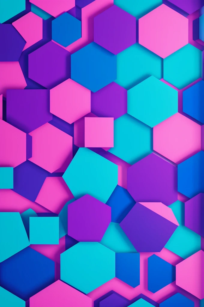 An abstract background with a bright hexagonal pattern, featuring electric blue and magenta glows