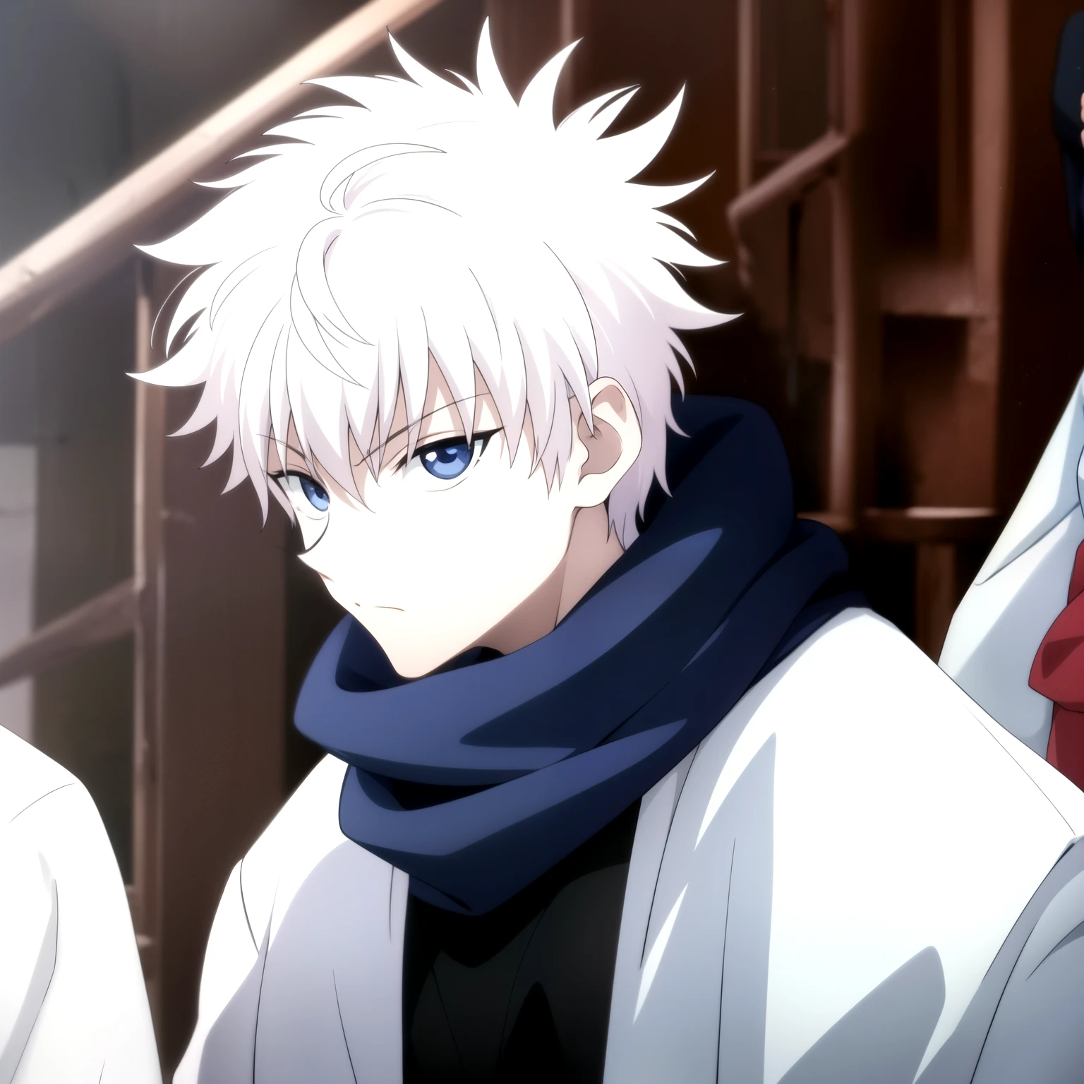 masterpiece, best quality, high quality, 1boy, solo, male focus, looking at viewer, upper body, killua_zoldyck
