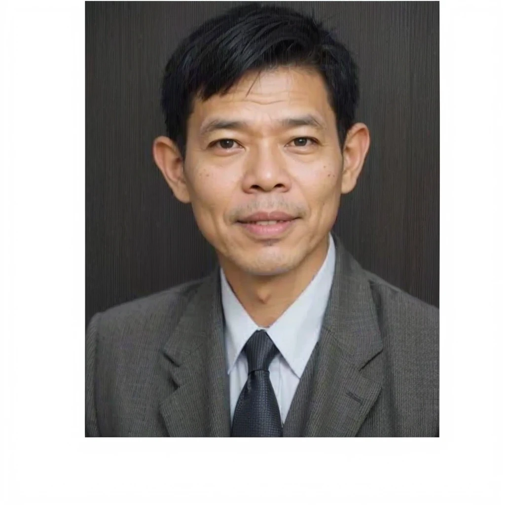 A realistis indonesian man face age 46 years wear a gray suit ,ultra hd 8k