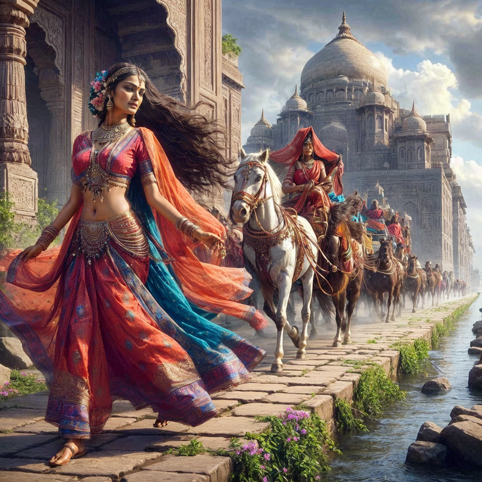 beautiful woman Indian Supermodel Mother India Indian super model, realistic and exquisite