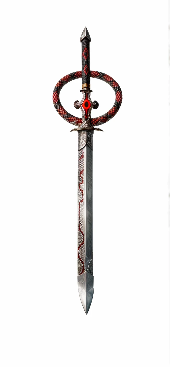 Sword wrapped by a red-eyed snake 