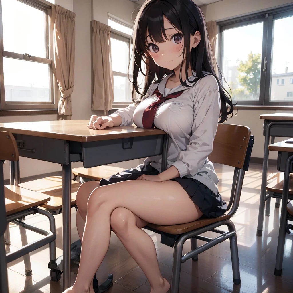 high school girl, masterpiece、Highest quality, NSFW, {Large Breasts}、classroom、classroom、classroom、classroom、classroom、All Nude、All Nude、All Nude、Big Breasts、Big Breasts、Big Breasts、Sitting on a chair、Sitting on a chair、Sitting on a chair、Sitting on a chair、Sitting on a chair