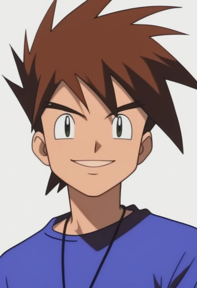 (masterpiece, best quality:1.2),gary oak,brown hair,looking at viewer,smile
