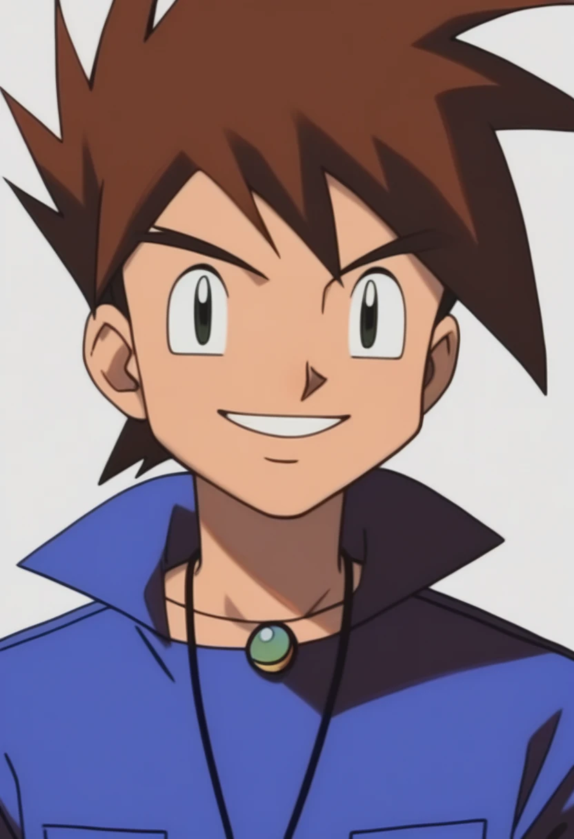 (masterpiece, best quality:1.2),gary oak,brown hair,looking at viewer,smile