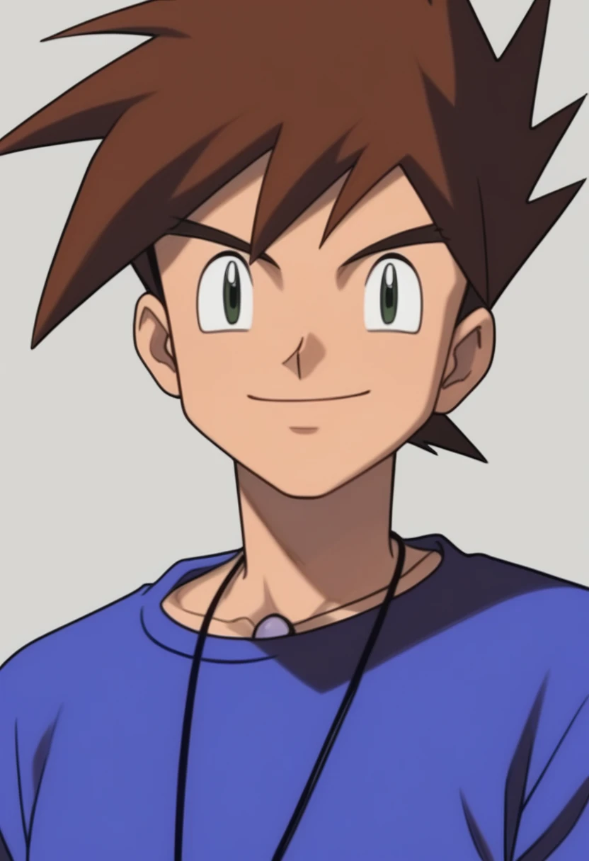 (masterpiece, best quality:1.2),gary oak,upper body,brown hair,looking at viewer,smile