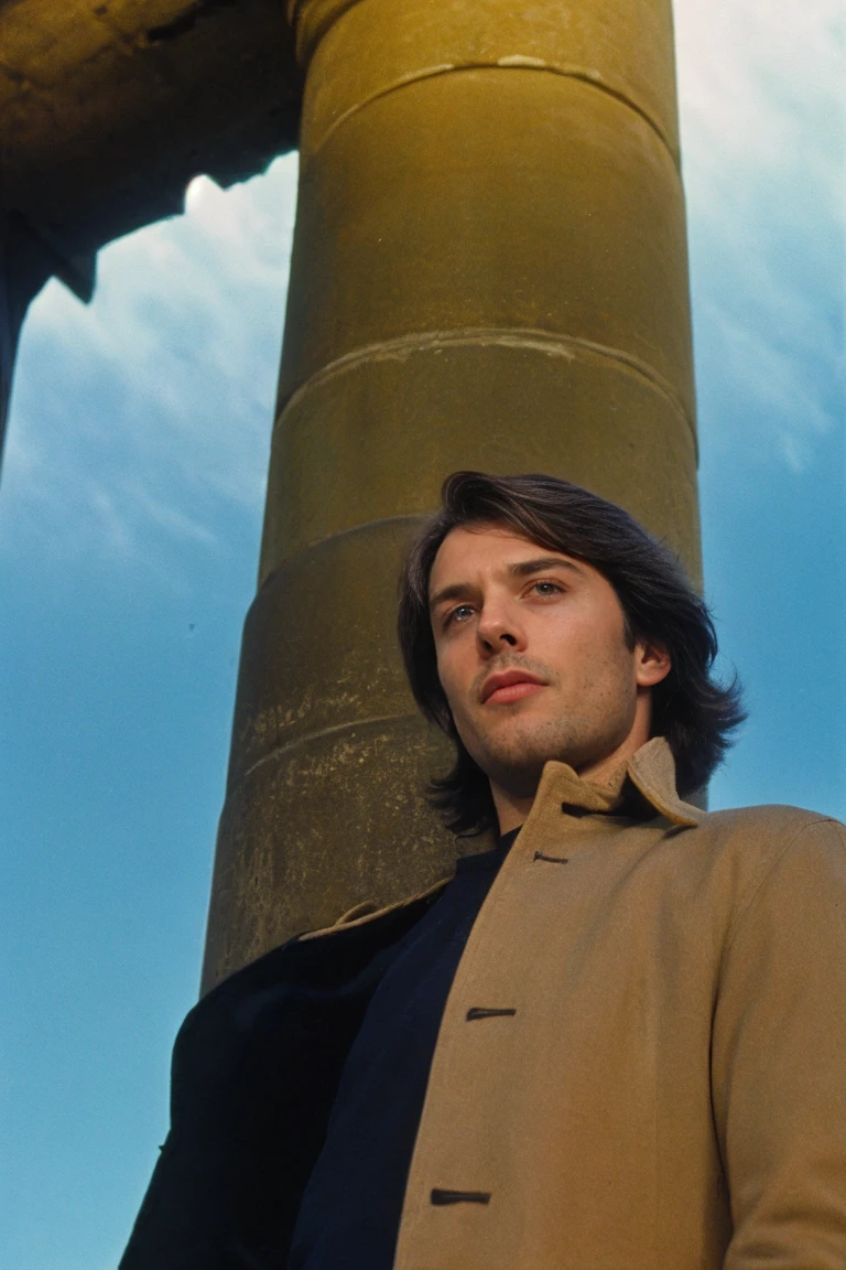 Wide Shot, natural light, analog film photo, Kodachrome ,handsome men