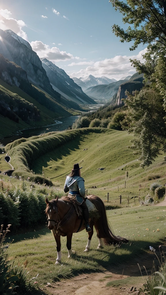 Make the wizard gendolf from the lord of the rings into a beautiful landscape style wallpaper