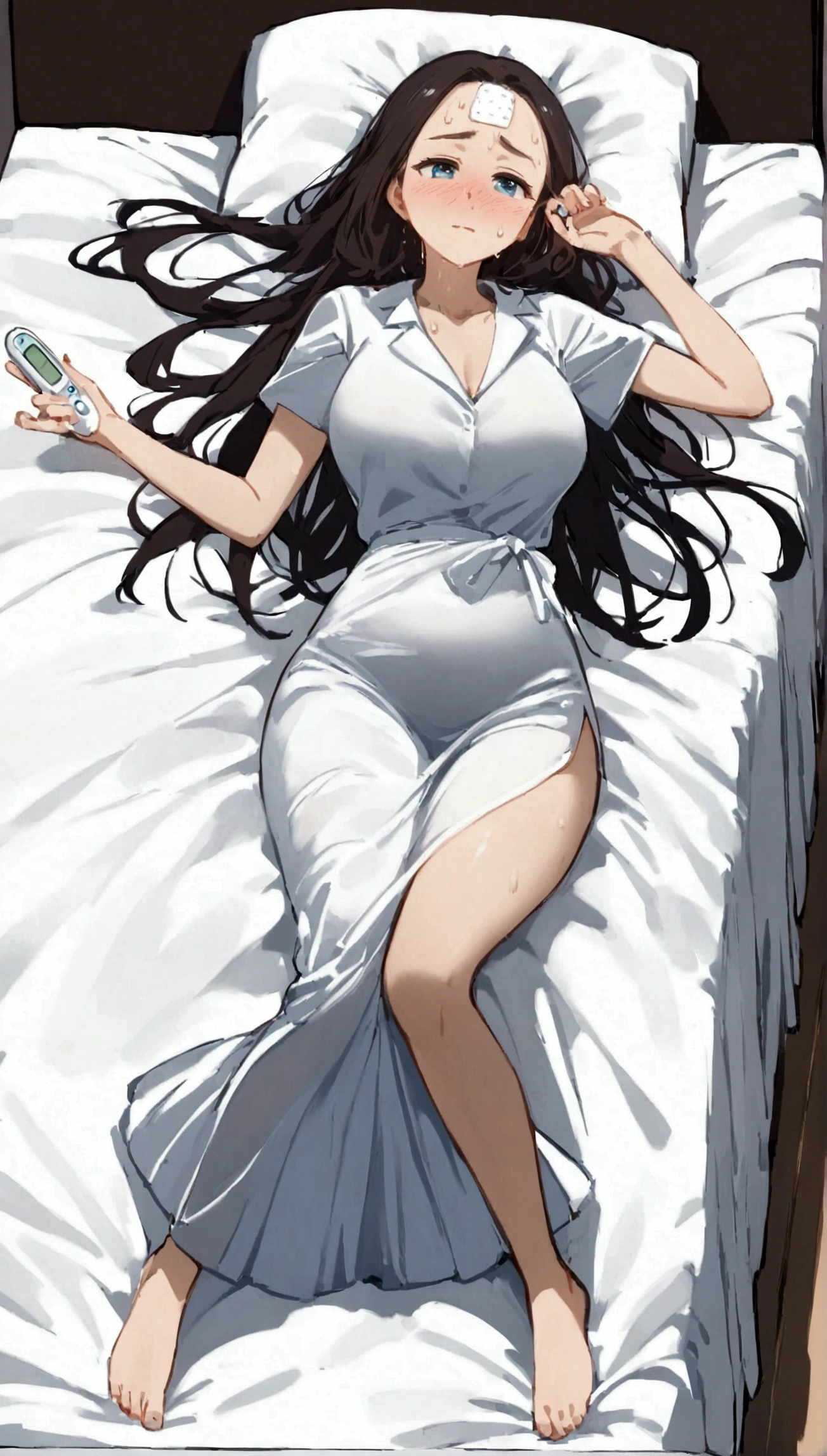 Stunning Chitanda, There is only one beautiful girl，purple eyes, black hair, Naturally straight hair, straight bangs，extremely refined，lips open，flowing long hair，Peerless beautiful girl, dreamlike，Slim，soft, (Sensual), (kawaii), Dream quality，White loose pajamas，no underwear，Lying in the casino，big breasts，bare shoulders，Clavicle exposed，bare neck，Bare thighs，Exposing the groin，camel toe，bare legs，barefoot，extremely shy，ultra high resolution, (masterpiece:1.2, best quality), (Exquisite and beautiful eyes: 1.2), (Beautiful and delicate face)