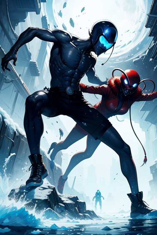 👽🏋️🤼 👽 alien, fiercely fighting another alien.❄️😡🦾🤺💥💥💥🔥🥷🪂