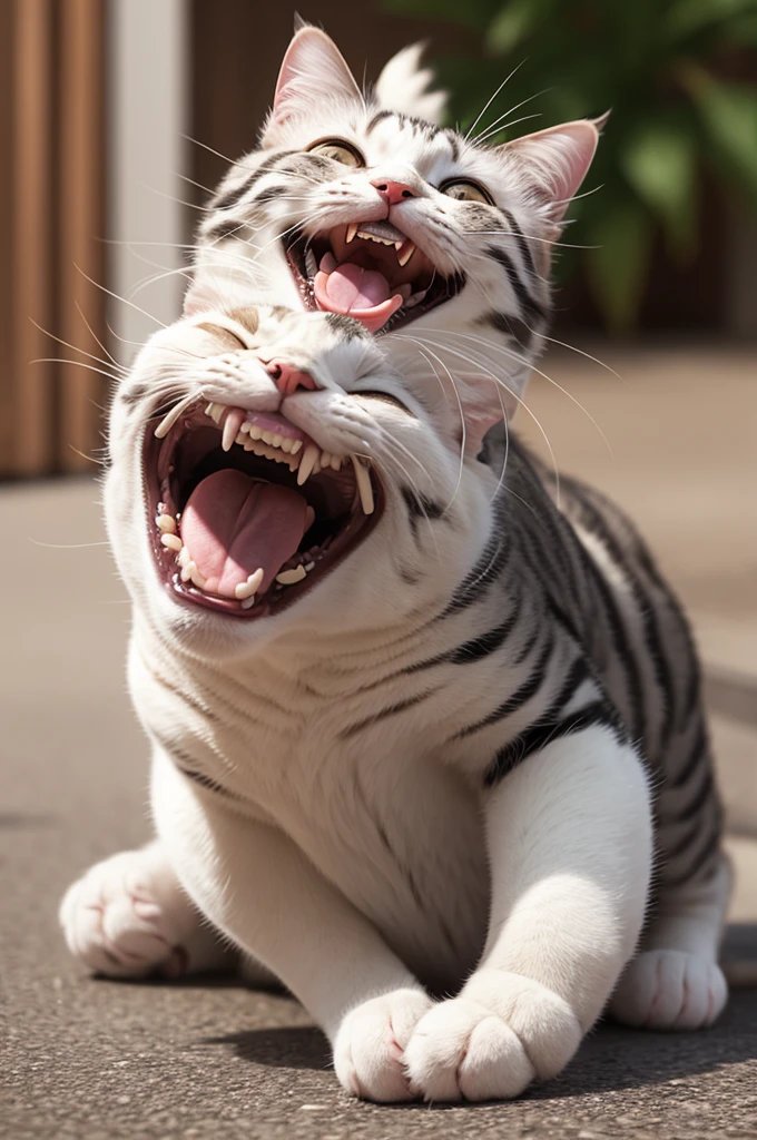 A laughing cat