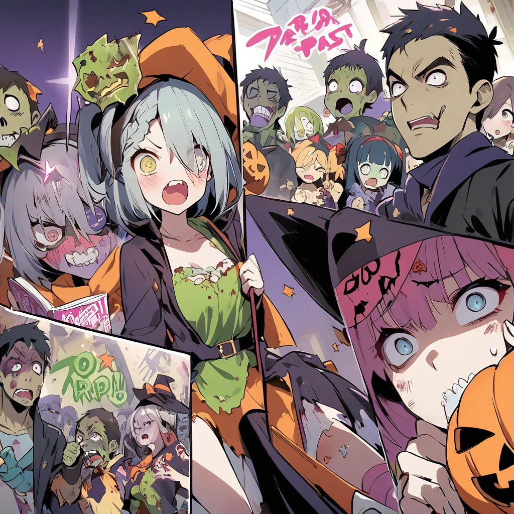 HALLOWEEN, boys and girls, manga, zombies