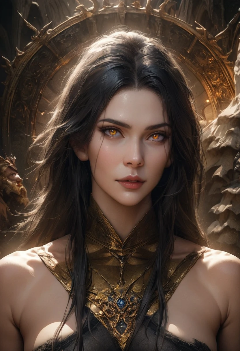  (masterpiece, 8K, Absurd, Digital Art, Digital Illustration, Realistic, Very detailed, Realistic lighting), (Perfect Face, Perfect Eyes, Perfect body), male性,1 person, Adult,male性的な, Golden Eyes,good looking, Sharp features,male, Messy black hair with bangs, 暗いGolden Eyes,Beautiful Face, Dark Sorcerer, Court Magician, Medieval Fantasy, Calm expression,sexy,Adult,Adult