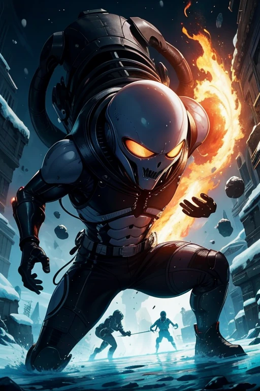 👽🏋️🤼 👽 alien, fiercely fighting another alien.❄️😡🦾🤺💥💥💥🔥🥷🪂
