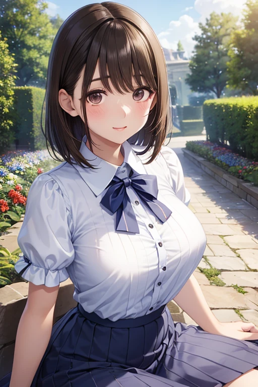 nsfw、

anegasaki nene、Shiny brown hair, short hair, (Beautiful brown eyes、Sparkling eyes, Fine grain)、smile、Ultra-detailed eyes、Highly detailed face, Highly detailed eyes,


(masterpiece:1.2), (Highest quality:1.2),, Curvy but slender body, Perfect Eyes, Perfect Face, Perfect lighting, 
1 Girl,  in the garden,，（Transparent Silver Dress Sedan Sexy Clothing、striped skirt），
, Clothes with short sleeves, Strawberry print skirt、Detailed outdoor background, Compensate, 
eye shadow, Thick eyelashes, Fantasy, Looking at the audience, whole body，Alice in Wonderland、blue sky、Bright and beautiful face、Young and shiny white glossy skin、The ultimate beauty、The most beautiful in the world、、A very beautiful and adorable 18 year old, The most beautiful girl in the world、