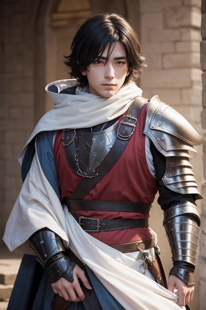 A guy in divine anime-style medieval armor