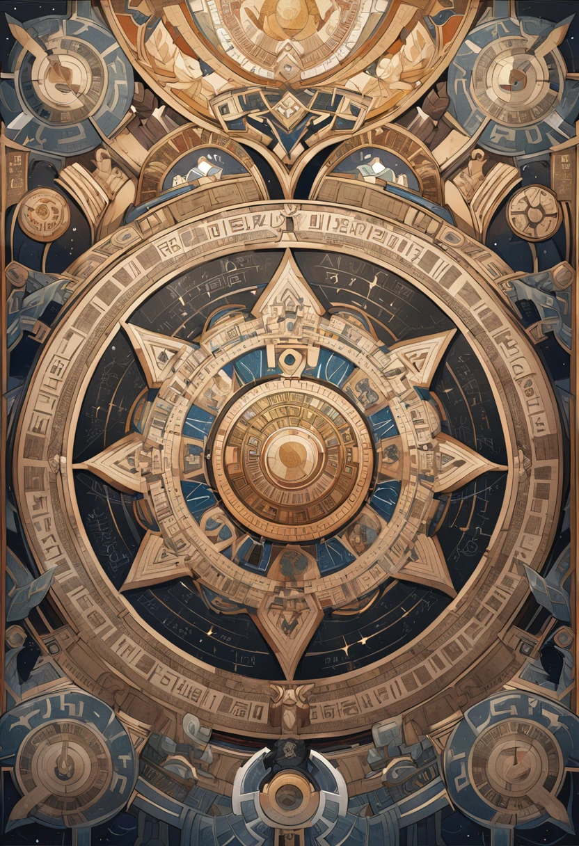 An ancient numerological mandala carved in stone, symbolizing the antiquity and depth of meanings attributed to numbers throughout human history. This image may evoke a connection to ancient spiritual cultures that valued numbers as vehicles of spiritual and universal knowledge.