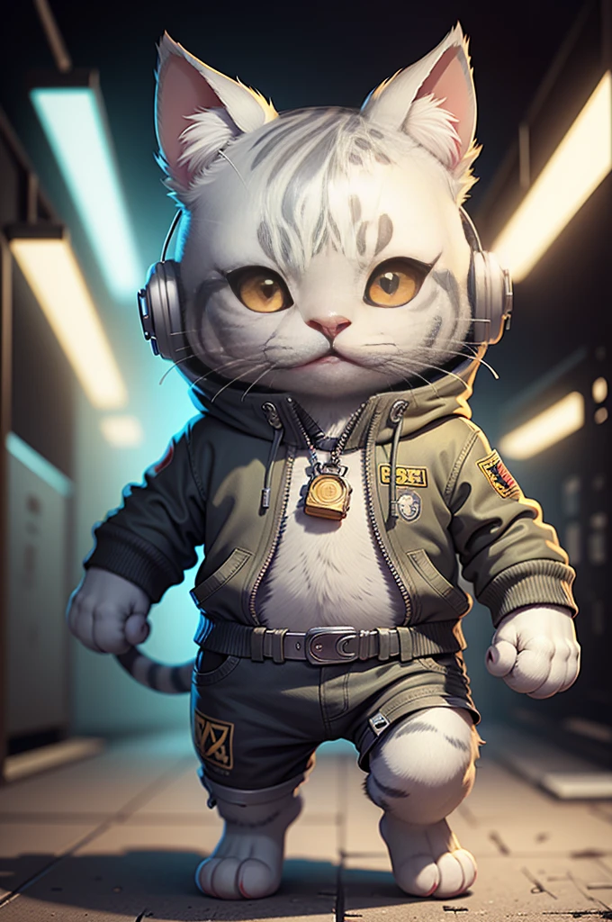 C4tt4stic, cartoon silver tabby cat, with the matrix as the background, escaping and breaking free, wearing a spacesuit, ultra realistic