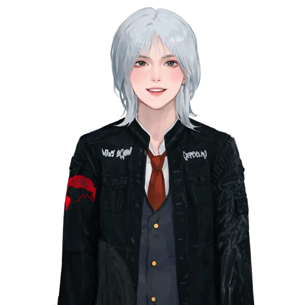 (masterpiece:1.2, best quality), (1girl, solo, upper body:1.2),smile face,Hair: buzz cut, Clothing: oversized, distressed denim jacket with patches and pins, paired with black skinny jeans and combat boots, Hanging out in an underground music venue or street art exhibit