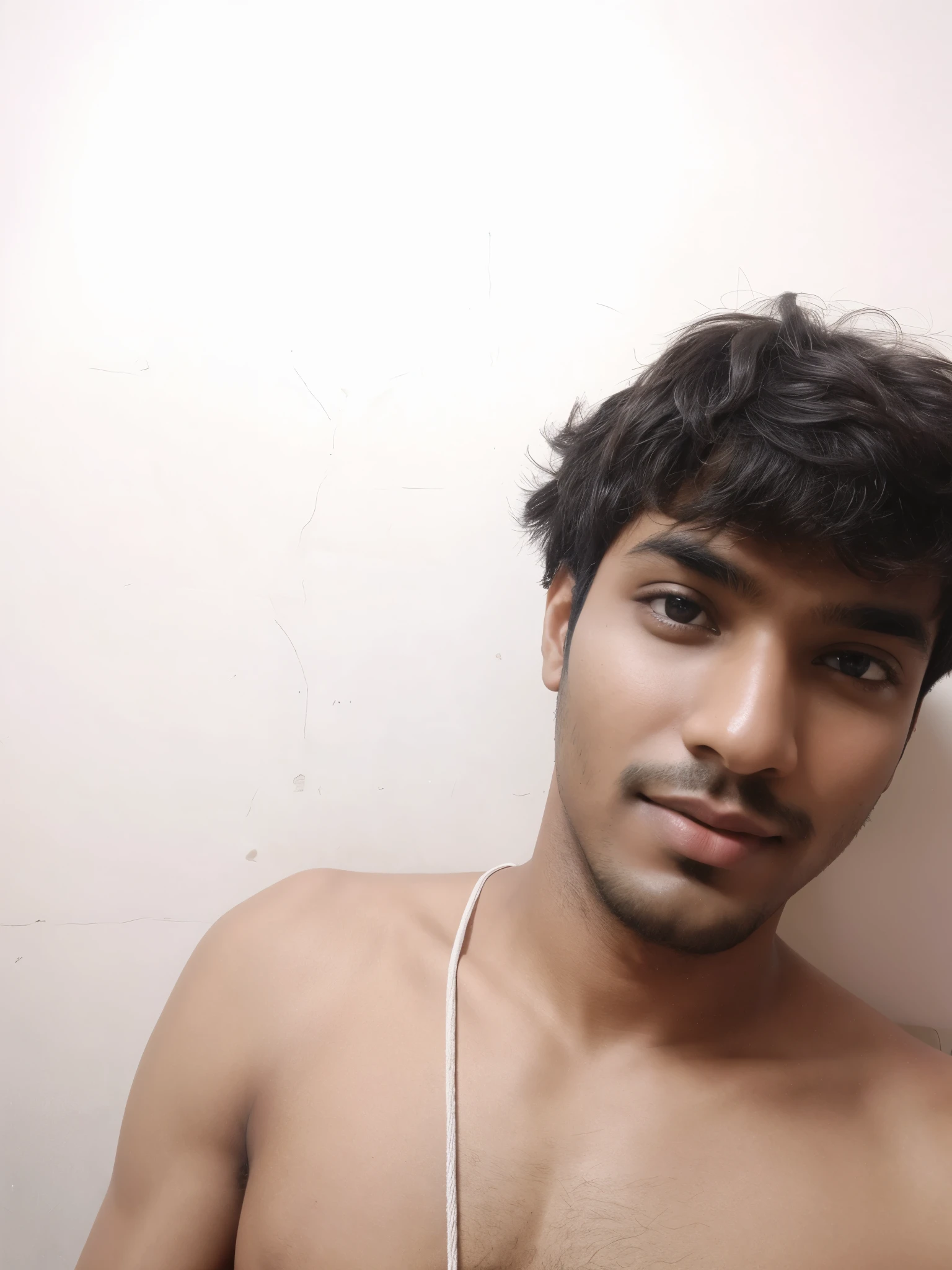 Man with a beautiful Indian girlfriend naked