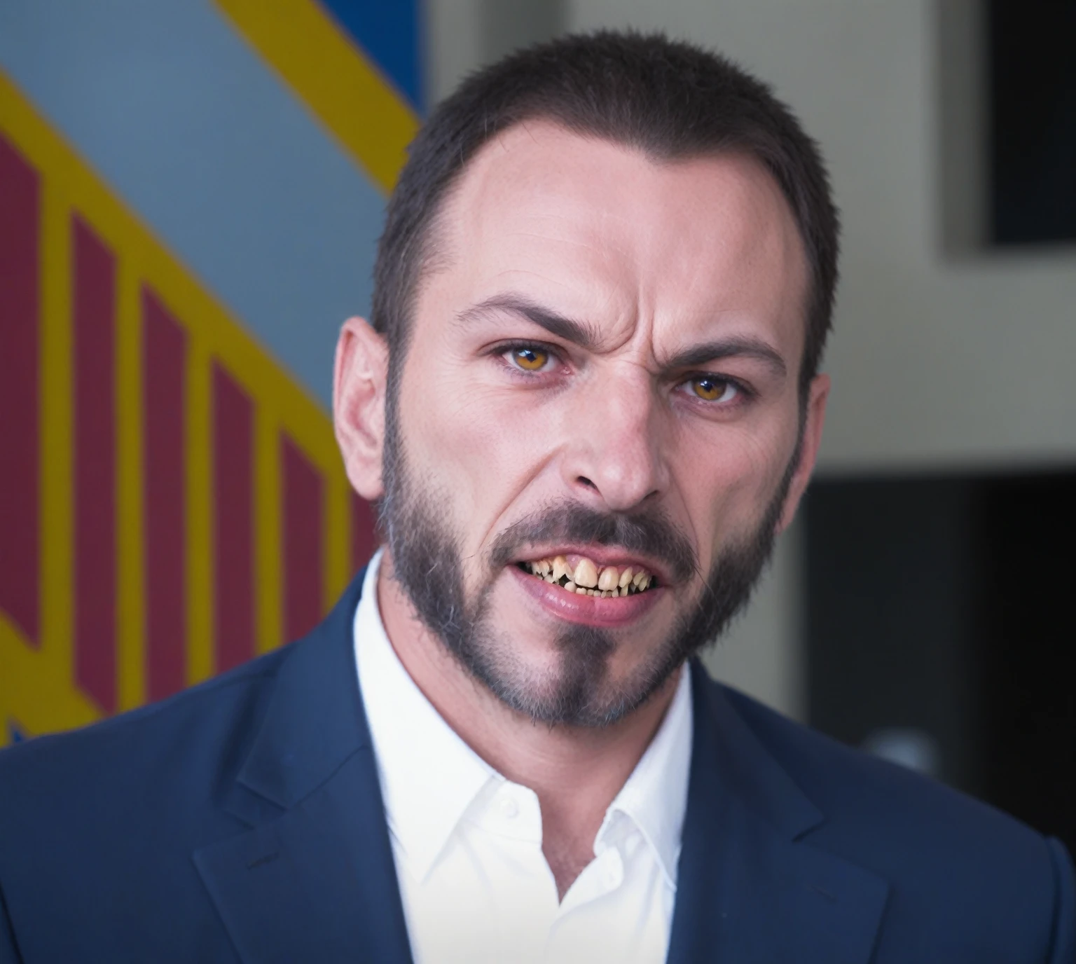 Werewolf snout and ears and canine teeth