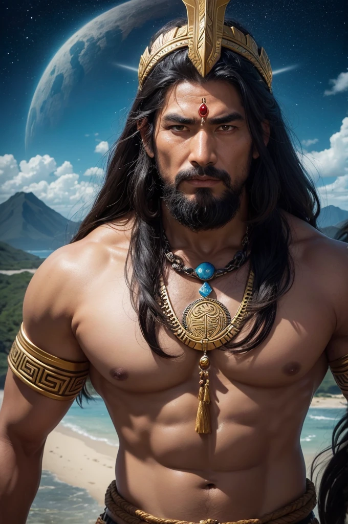 Create an image of the God Nanaue from Maori mythology 
