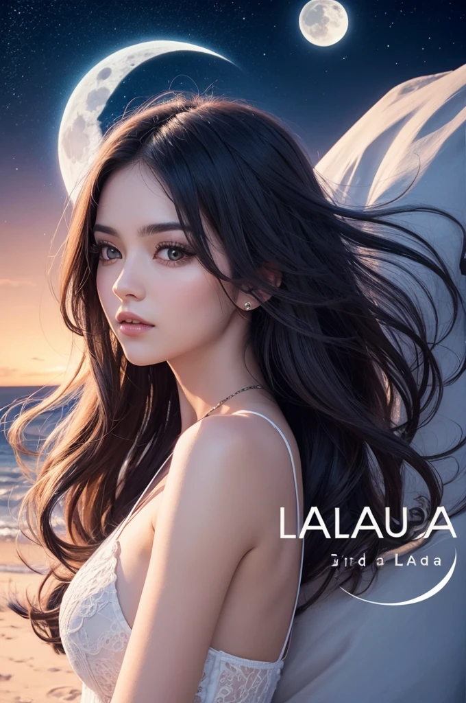 Make me a pretty logo with a moon and the name luar bet