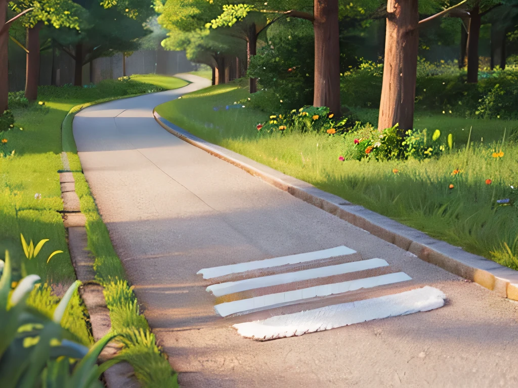 create a trail with footprints on a road simple illustration type image.
