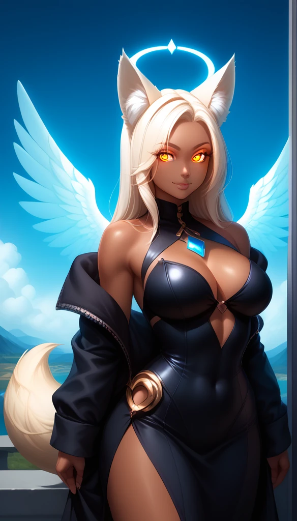 score_9, score_8_up, score_7_up, 1girl, solo,
(Random lenght hair), ((glowing random colored eyes)), curved ram horns, (fox ears, fox tail), tanned skin, angel, (fox:1.2), (random breasts, random face expression, random pose, random accessories), monochromatic, eerie atmosphere,
(random gender dressing), seductive, ((random landscape background))