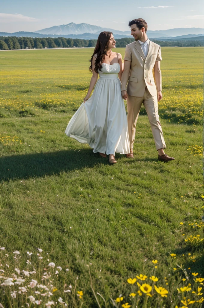 Me and my lover in a open meadow in historic dress