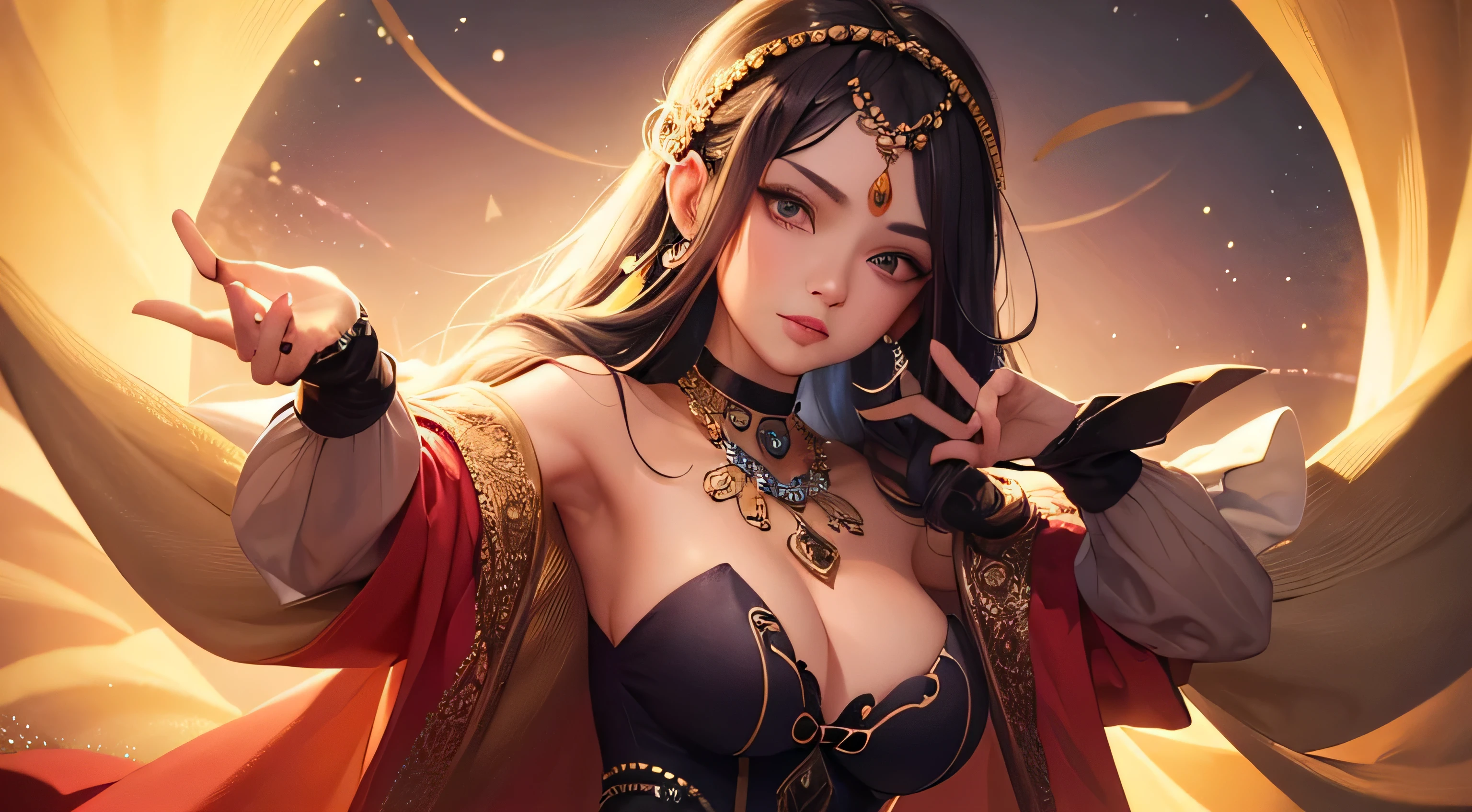Please depict a dignified fortune teller.