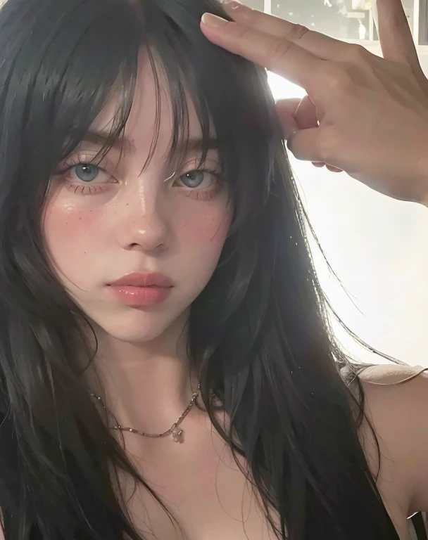 billie but with wavy hair