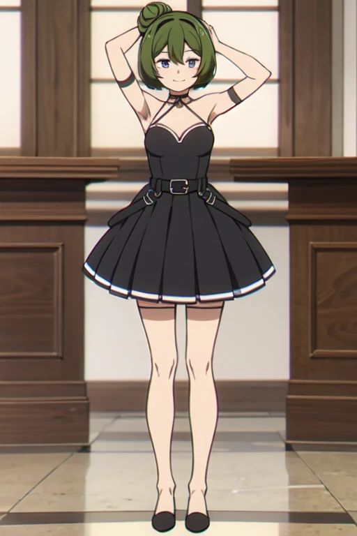 ((Bestquality))),((Ultra-detailed)),((illustration)),((Disheveledhair)),((frilld)),(1girl),(Solo),
1girl,solo,rating:safe,armband,armpits,arms_up,ballerina,ballet,ballet_slippers,bare_arms,bare_shoulders,black_dress,black_footwear,blue_ribbon,breasts,circle_skirt,cleavage,clothing,crossed_legs,crown,dress,pointe,female,garter,hair_bun,hair_rings,headwear,legs,looking_at_viewer,makaria,plantar_flexion,ribbon,see-through,short_hair,single_hair_bun,small_breasts,smile,standing_on_one_leg,standing,tiara,tied_hair,
purple eyes,green hair,