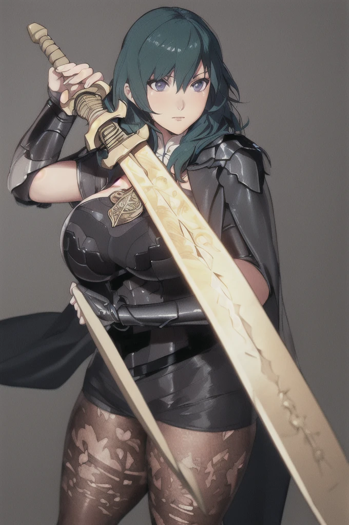 Chubby but midium breasts, (thick legs 1.5), masterpiece,best quality, unreal engine, ultra res, extremely detailed,
1girl, large breasts,  waist , (muscular:0.4) ,slender,
byleth,
armor, shorts, gauntlet, cape, pantyhose, floral print,
watching at viewer,
fealess face, fighting stance, (holding sword, long sword:1.2)
hews style CSR STYLE
ROUND BREASTS, medium  BREASTS