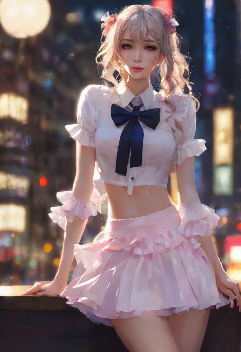 nsfw,((masterpiece)),(((bestquality))),((ultra-detailed)),((((realistic)))),((disheveledhair)),((frills)),(1 girl),(solo),sex from behind, (((ass focus))),,lipstick,dynamicangle,bigtopsleeves,floating,beautifuldetailedsky,onbeautifuldetailedwater,beautifuldetailedeyes,overexposure,(fist),expressionless,sidebluntbangs,hairsbetweeneyes,ribbons,bowties,buttons,bareshoulders,(((smallbreast))),detailedwetclothes,blankstare,pleatedskirt,flowers