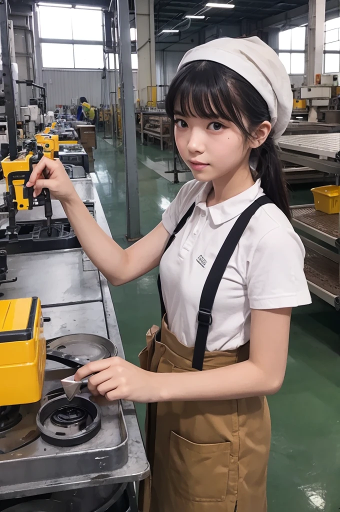 Factory worker girl illustration