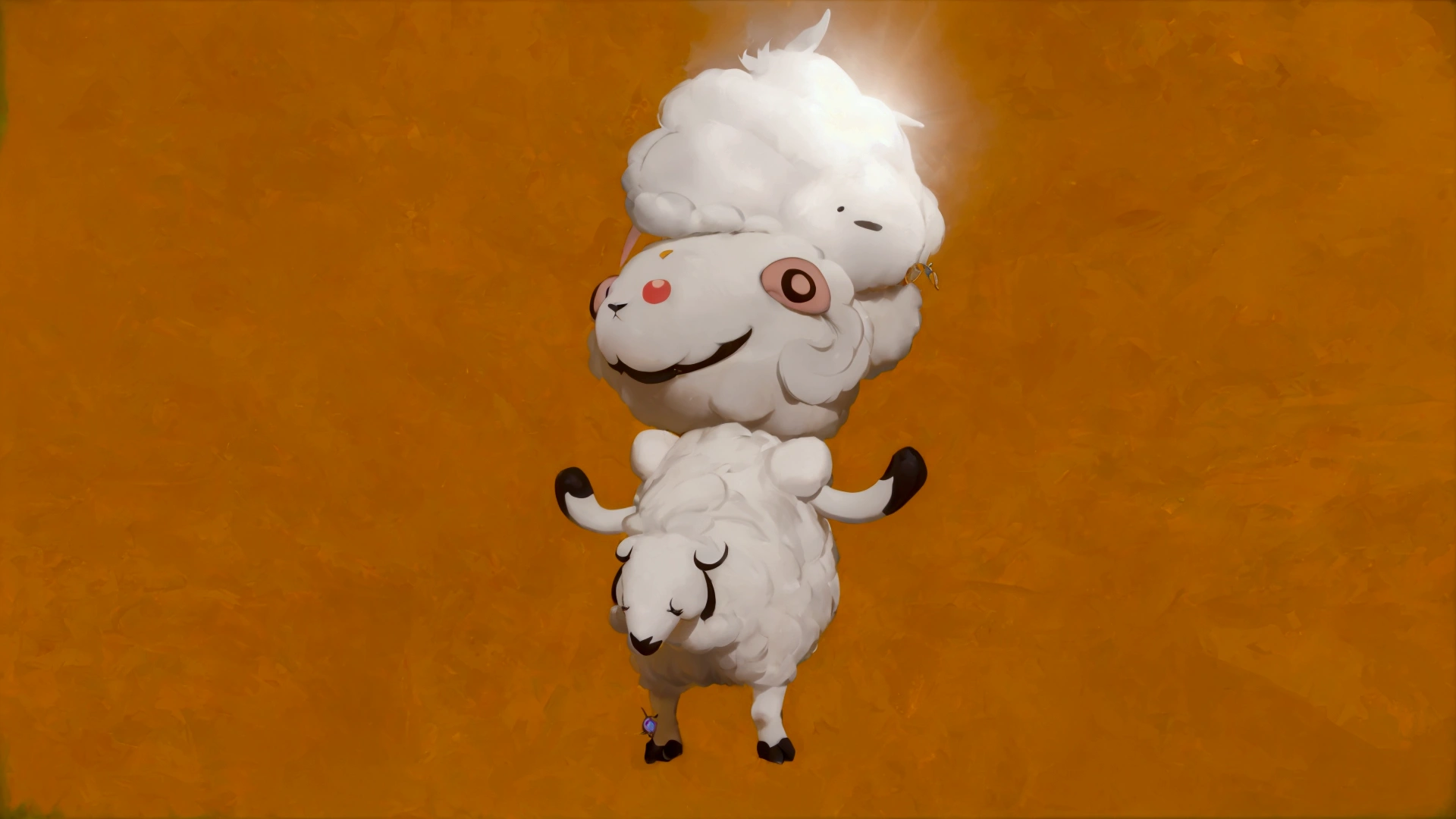 a cartoon wizard lamb, laughing.