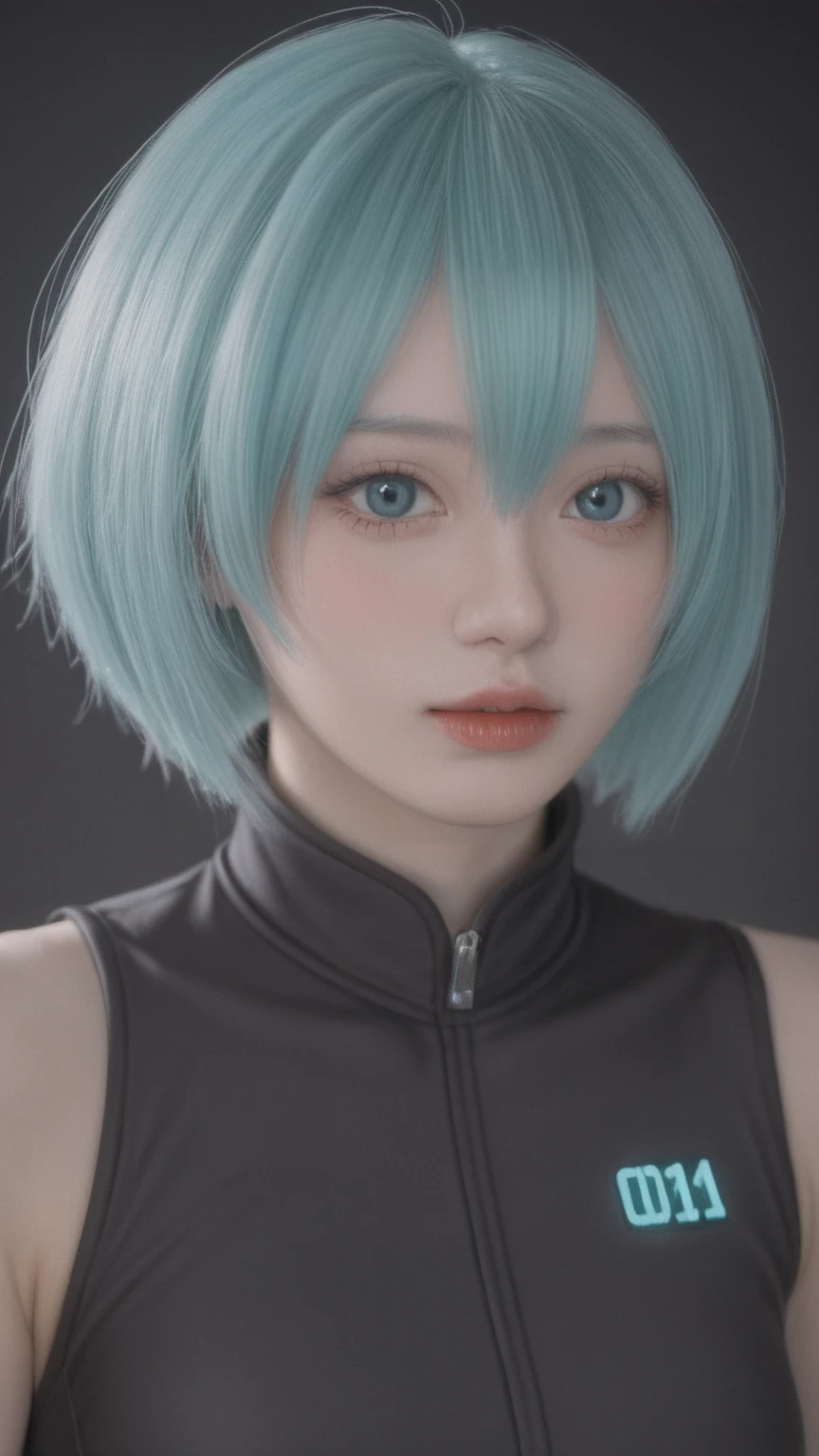 In a futuristic sci-fi setting, behold the enchanting figure of a single girl, embodying the essence of Hatsune Miku. Her eyes glow with an otherworldly light, reflecting a fusion of technology and artistry. Draped in a sleek, plasma-tech outfit, she exudes a sense of advanced sophistication. The outfit is adorned with intricate plasma filaments, weaving a pattern of light and energy across her form. Her skin appears to be composed of vibrant, colored plasma, pulsating with an ethereal glow,colorful skins,
