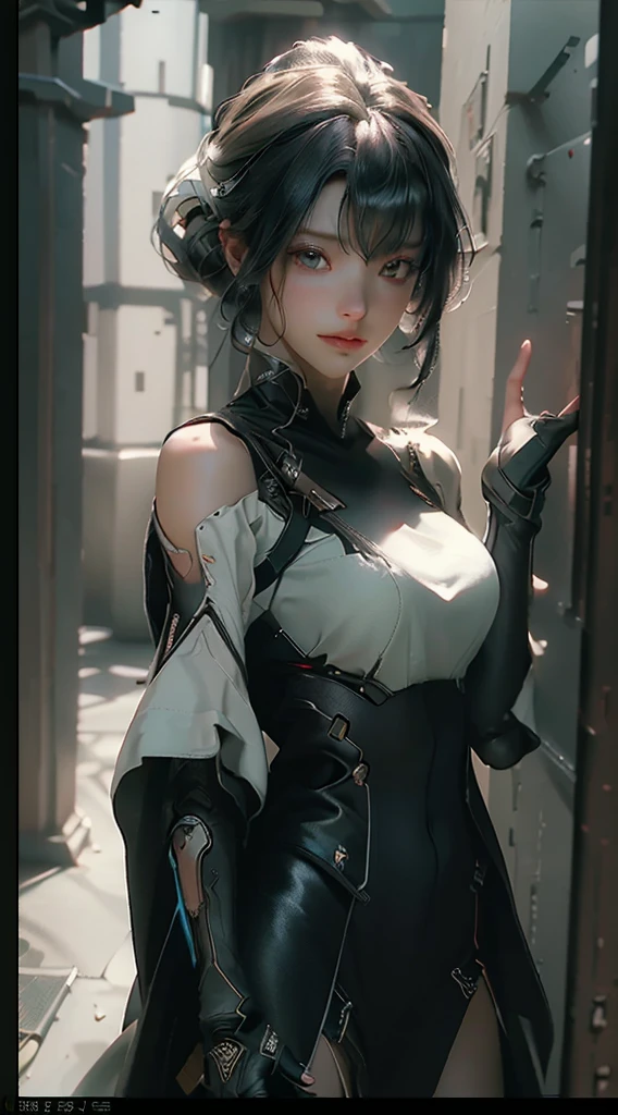 ((Best quality)), ((masterpiece)), (detailed:1.4), 3D, an image of a beautiful cyberpunk female,HDR (High Dynamic Range),Ray Tracing,NVIDIA RTX,Super-Resolution,Unreal 5,Subsurface scattering,PBR Texturing,Post-processing,Anisotropic Filtering,Depth-of-field,Maximum clarity and sharpness,Multi-layered textures,Albedo and Specular maps,Surface shading,Accurate simulation of light-material interaction,Perfect proportions,Octane Render,Two-tone lighting,Wide aperture,Low ISO,White balance,Rule of thirds,8K RAW,