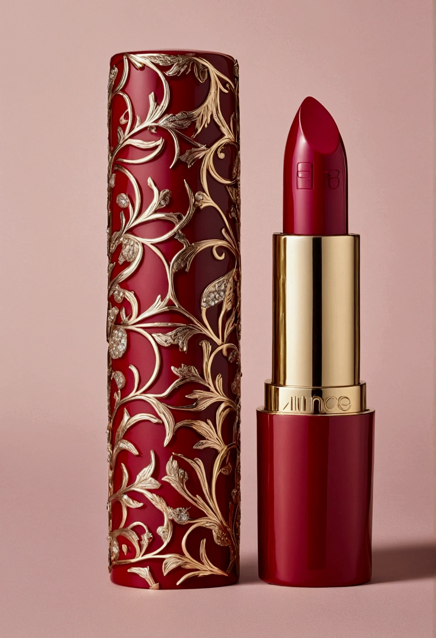 Image of a lipstick,with the lid on the side