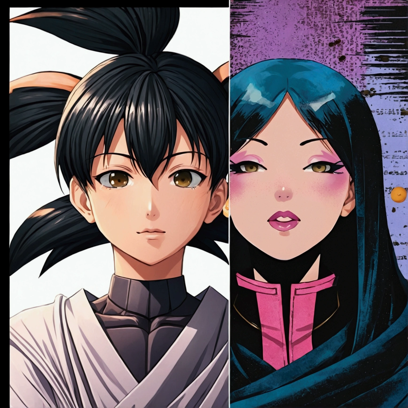 Masterpiece，Best Quality，(There are only two people:1.3)，absolutely beautiful，A mature woman and a (Very little:1.2) Chico, Mother and son hug，Hugs，huge tit,  Ecchi anime style, ecchi style, Full color manga visual style, shoujo manga
