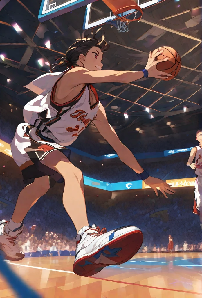 playing basketball